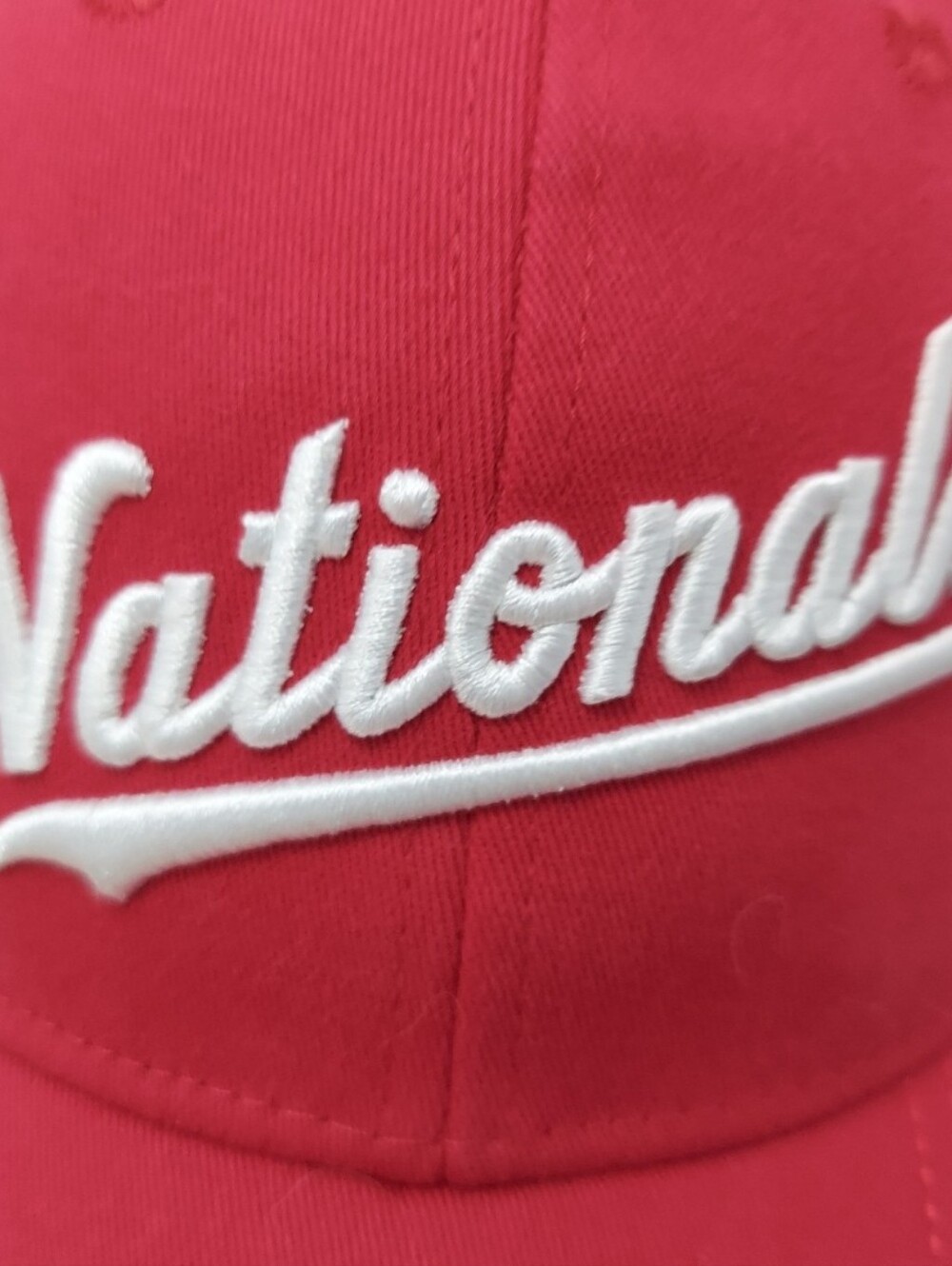 Red "Nationals" Script Baseball Cap